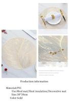 Juego De Tapetes Para Mesa De 1/4Pc Luz Y Lujo Protector De Mesa Redondo Resistente Al Calor Decorativo De PVC Irregular Estilo Americano - details 2