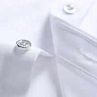 Camisa De Encaje Para Hombre 2025 Primavera Manga Larga Suelta Clásica Solida Elástica Negra Blanca Moda Casual Antiarrugas Talla 4XL - details 12