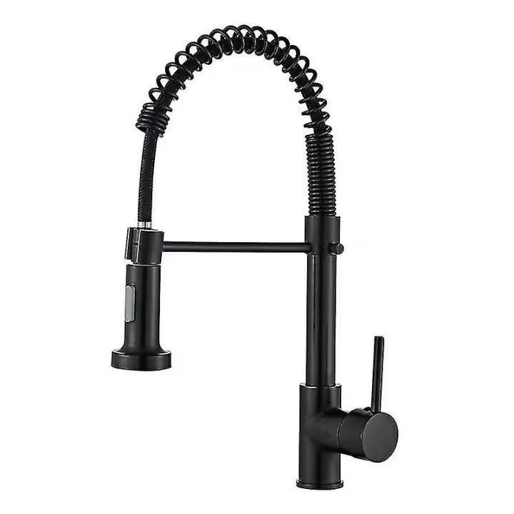 Kitchen mixer tap Matte black kitchen faucet with pull-out sprayer black - 1