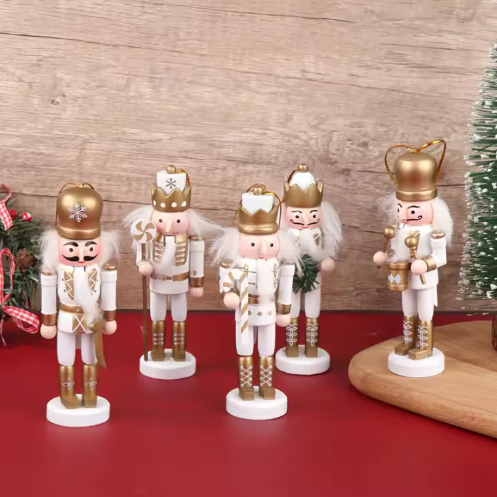 1PCS Nutcracker Puppet Soldier Pendant 6/12CM Miniatura Soldado De Navidad Decoración Para Escritorio Adorno De Hogar Figura De Madera - 1