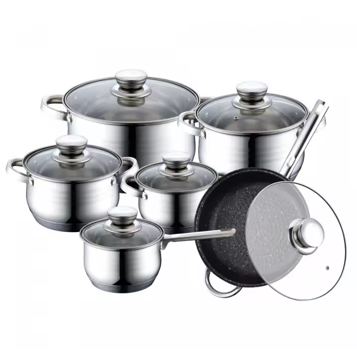 Batería de cocina 12 piezas de acero inoxidable Royalty Line RL-1232 - 1