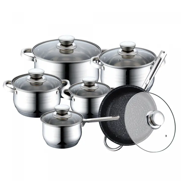 Batería de cocina 12 piezas de acero inoxidable Royalty Line RL-1232 - 1