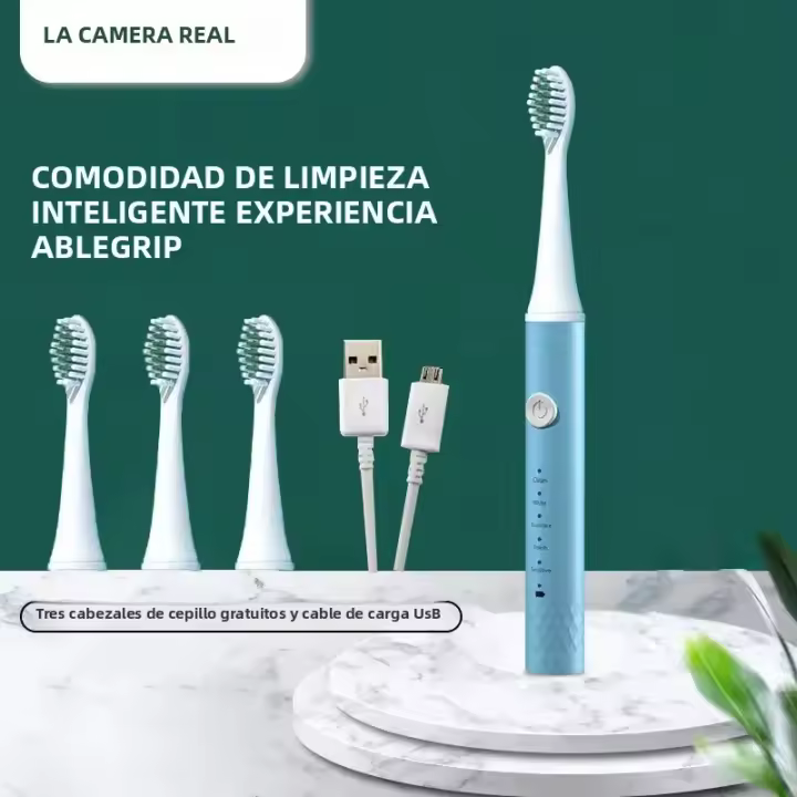 Cepillo De Dientes Eléctrico Sonic Para Adultos 5 Modos De Operación Recargable Por USB IPX7 Impermeable Con Cepillo De Medio Rigor - 1