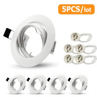 Soporte LED Ajustable Redondo Para Bombilla MR16 GU10 Fijación Revestimiento De Aluminio Luz Focalizable Instalación Revestimiento - details 0
