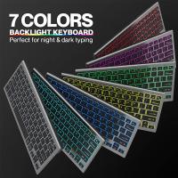 JOMAA Teclado Y Ratón Inalámbrico Bluetooth 2.4G Recargable Color Backlit Para Laptop Con Funciones Multimedia Y Resolución Óptica De 1600 DPI - details 0