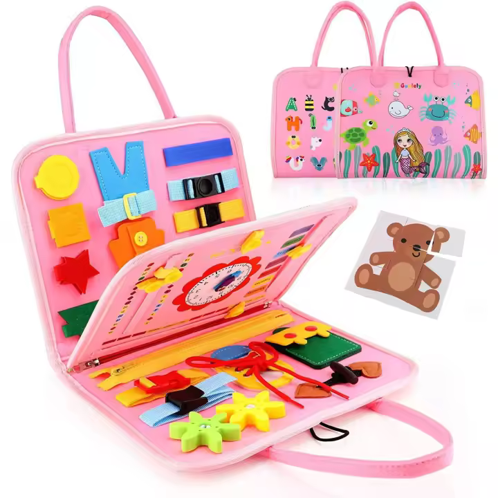 Tablero de Actividades para Niños de 2 Años – Juguete Educativo y Sensorial para Aprender Jugando – Ideal para Viajes – Regalo para Niños y Niñas Pequeñas - 1