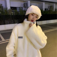 Abrigo De Lana De Oveja Gruesa Para Mujer Invierno Cuello Erguido Faux Peluche Cálido Con Cremallera Y Mangas Largas Ropa Exterior Casual - details 8