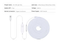 Tira De Luz LED COB ZigBee Wifi Dimmable Con Controlador De Brillo USB 5V Para Decoración De Habitaciones Y Cocinas Compatible Con Tuya Alexa - details 1