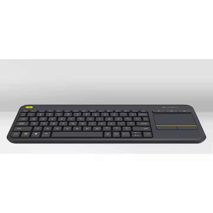 Logitech K400 Plus Teclado Inalámbrico con Touchpad para Televisores Conectados a PC, Teclas Especiales Multi-Media, Windows, Android, Ordenador/Tablet, Disposición QWERTY Checo, Negro - 1