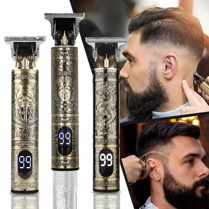 Afeitadora Eléctrica T9 Con Pantalla LCD Trimmer De Cabello Para Hombres Afeitadora Rápida Recargable Para Viajes Y Uso Doméstico - 1