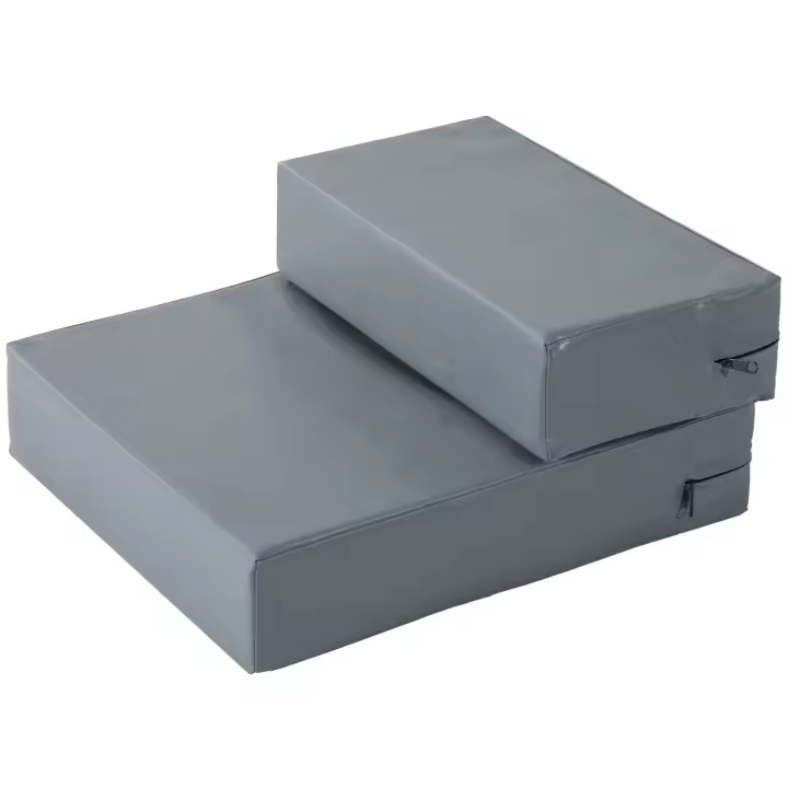 PawHut Escalera para Mascotas de 2 Peldaños 2 en 1 Cama de Perros Gatos Tapizada en PU Desenfundable y Lavable con Cremallera 45x39x20 cm Gris - 1