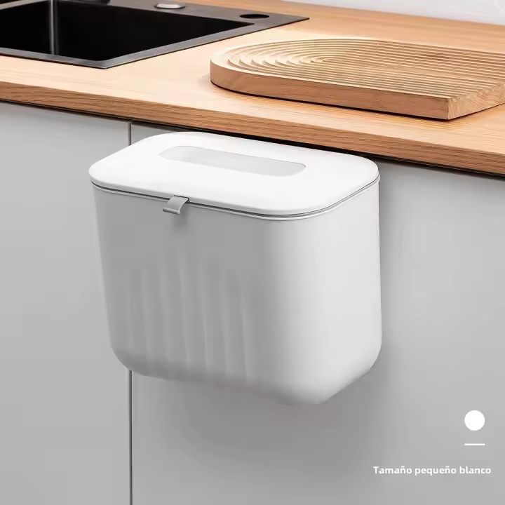 Cesta De Papel Ecológica Con Tapón De Doble Acción Y Asa De Silicona Montada En La Pared Para Almacenamiento Doméstico - 1
