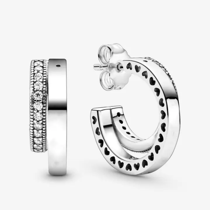 Pandora S925 Pendientes de moda de plata de ley, incluye embalaje de regalo original - 1