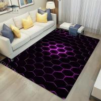 Carpetas De Efecto Neón Oscuro Para Juego Y Sala De Estar Alfombra Moderna De Poliéster Para Habitación Juvenil Decoración De Piso Geométrico Para E-Sport - details 2