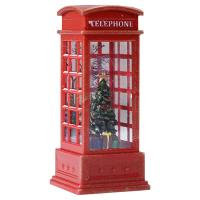 Decoraciones De Navidad Para Escritorio Teléfono Booth Iluminado Con Luces De Viento Y Cristal Regalos De Figuras Y Miniaturas Modernas - details 0