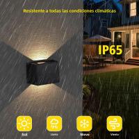 Solar Wall Sconce 3000K Luz Blanca Cálida Para Exterior Ángulo De Choque Superior E Inferior Luz Solar Para Jardín Porche Camino Garage - details 16