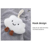 Toalla Cuadrada De Fleece Para Niños Coral Suave Y Gruesa Absorbente De Agua Con Dibujos Animados Colgante Para El Hogar - details 3