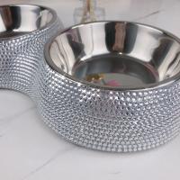Tazón De Alimentos En Forma De Diamante Para Perros Y Gatos De Acero Inoxidable Desmontable De Dos Capas Nuevo 2024 - details 17