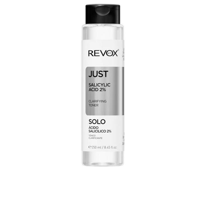 REVOX B77 - Just Salicylic Acid 2% Toner, 250 ml, Tónico Ácido Salicílico, Exfoliante Facial Piel Grasa, Combate Acné, Mejora Tono y Textura de la Piel, Purifica los Poros, Regula Producción de Sebo