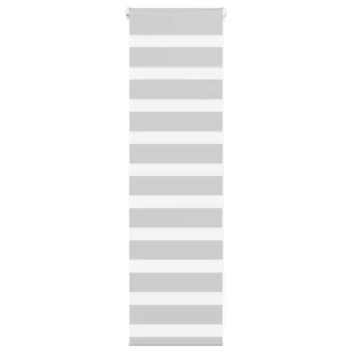 vidaXL Estor cebra gris clarode tejido poliéster en dimensiones 40x100 cm/40x150 cm/40x200 cm y más | protección solar decorativa para ventanas hogar oficina dormitorio fácil de instalar - 1