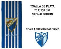 Toalla de Playa, piscina o baño Málaga Club de Fútbol 150X75 cm. 100% Algodón - Asditex Malaga - details 1