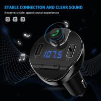 Transmisor FM Bluetooth Adaptador Estéreo para Automóvil Reproductor de MP3 Manos libres with Microfono Cargador inalámbrico para Automóvil with 2 Puertos USB 5 V/2,1 A Y 1 A Manos libres (Negro) - details 0
