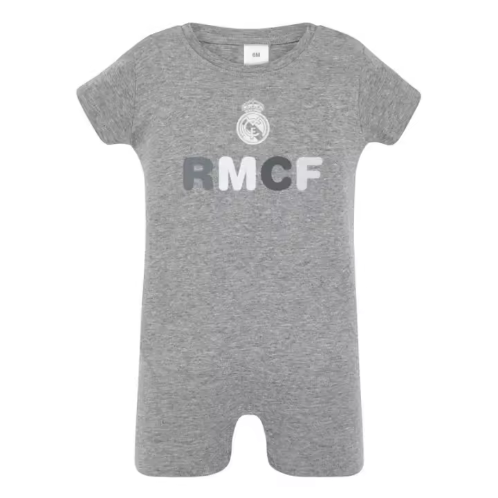 Body Real Madrid bebé verano manga corta producto oficial algodón color gris 21PF0020 - 1