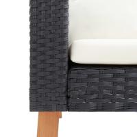 vidaXL Set de muebles de jardín 3 pzas y cojines ratán sintético negro - details 5