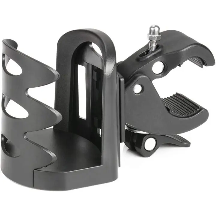 Portabotellas para cochecito de bicicleta con rotación de 360 grados, universal para andadores, sillas de ruedas, bicicletas, cochecitos y accesorios para motocicletas. Incluye herramientas. - 1