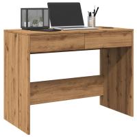 vidaXL Escritorio de madera contrachapada 101x50x76,5 cm en color Blanco/Gris hormigón/Gris sonoma y más | estructura resistente ideal para salón dormitorio o estudio - details 7