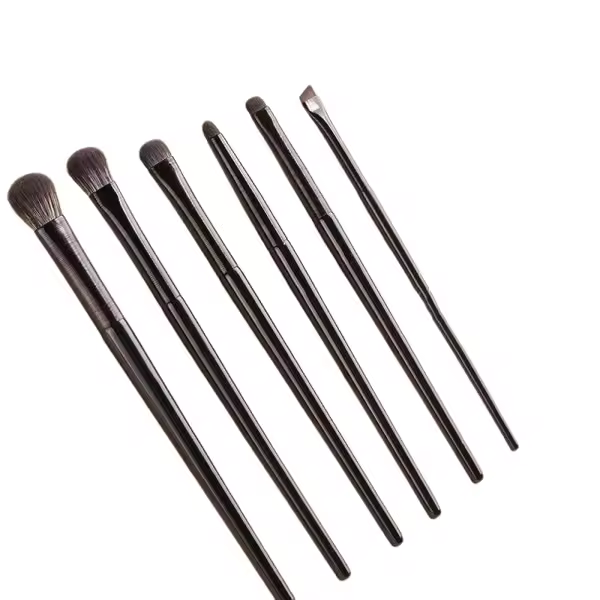 Makeup Brushes & Eyeshadow Pencils - 6 Piece Set Black - 1
