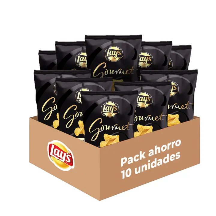 Lay's Gourmet - Patatas Fritas con Sabor Original, Pack de 10 Bolsas de Patatillas Deliciosas e Irresistibles, Snack y Aperitivo, Total: 10 x 170g = 1700 g - 1