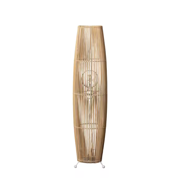 Ledkia Lámpara de Pie Bambú Natural Komu - Diseño Minimalista para Decoración Moderna - 1