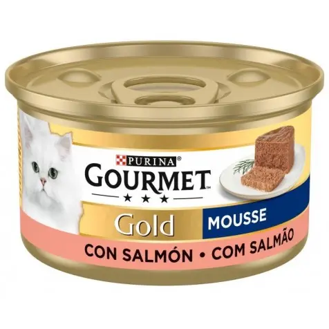 Purina Gourmet Gold Mousse con Salmón Gato Latas 24 x 85 gr - 1
