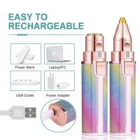 Afeitadora Facial Recargable 2 En 1 Para Cabello Facial Y Cejas Con Luz LED Integrada Y Corte Sin Dolor Rasador Facial USB - details 3