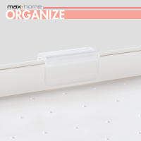 Max Home Pack 2 especieros de doble altura con bandeja extraíble, 37,5x19x25,5 cm, blanco y gris, ganchos frontales para colgar utensilios, estante especiero, organizador botes pequeños cocina, estable, almacenaje cocina - details 5