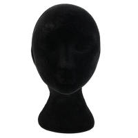Soporte De Pelo De Espuma Multifuncional Para Mujer Modelo De Cabeza Ligera De Poliestireno Negro Tamaño 53.5cm Maniquí De Cabeza Para Exhibición Y Almacenamiento - details 1