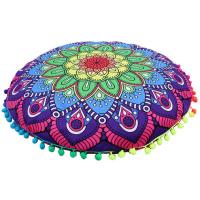 Funda De Cojín Redonda De 43 Cm 17 Pulgadas Estampado Floral Bohemio Para Meditación Y Decoración De Suelo Material Poliéster Tecido Tejido Jacquard - details 5