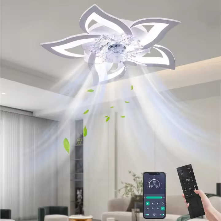 Ventilador de Techo Inteligente con Luz 50W - Control por APP y Mando, 6 Velocidades, 2 en 1 para Dormitorio/Hogar (Diseño Silencioso y Ahorro de Energía) - 1