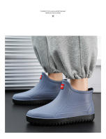 Botas De Lluvia Para Hombres Negras Impermeables Cuatro Estaciones Camping Al Aire Libre Pesca Zapatos De Trabajo Con Tubo Corto Para Lavado De Coche - details 16