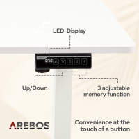 AREBOS Escritorio eléctrico regulable en altura 180x80 cm con función de memoria - details 13