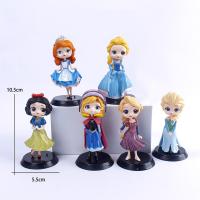 Disney Figuras De Acción De Princesa Kawaii Q 6-8Pcs Snow White Ariel Belle Rapunzel Para Niñas Juguete Modelo De Hielo Y Fuego - details 6