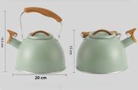 Hervidor De Agua De Acero Inoxidable 3L Color Verde Claro Con Silbato Para Camping Tetera Para Calentar Agua Para Estufa a Gas - details 0