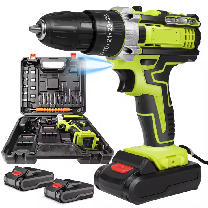 Cordless Electric Drill Set 23 Pieces Rechargeable Electric Screwdriver with Lithium Battery Household Multifunct 2- Speed Power Tools for Christmas Gift - 1