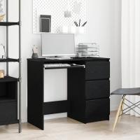 vidaXL Escritorio de madera contrachapada 90x45x76 cm en color Blanco/Blanco brillante/Gris hormigón y más | estructura resistente ideal para salón dormitorio o estudio - details 8