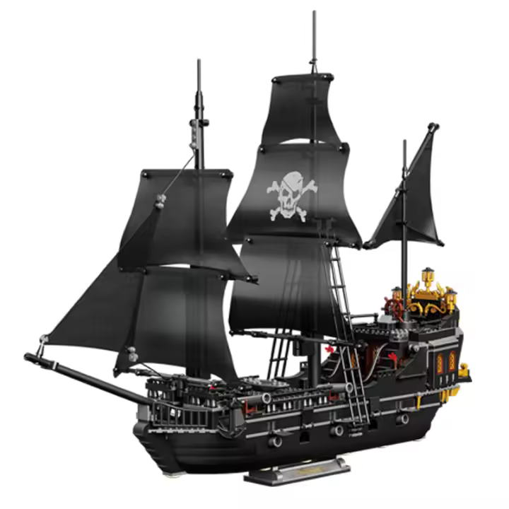 Bloques De Construcción Pirate Ship 1424PCS Con 5 Figuras MOC Bricks De Barco Regalo Para Niños Jóvenes Hombres Y Mujeres - 1