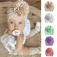 Turbante Para Bebé Niña Bonnet De Cabeza Suave Con Flor Lindo Sombrero Ajustable Para Niños Recién Nacidos Foto Hat Polyester - details 1