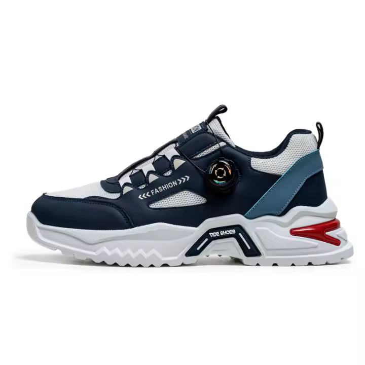 Zapatos De Deporte Casuales Para Hombre Con Hebilla Giratoria Coreana Suela Suave Antideslizante Para Cuatro Estaciones Zapatillas De Running Al Aire Libre - 1