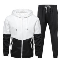 Conjunto Deportivo Casual Para Hombres Con Capucha Traje De Deporte Impermeable De 2 Piezas Chaqueta + Pantalones Estilo Hip Hop - details 2