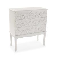 VERSA HOME - Cómoda en madera tallada con 4 cajones y unas medidas de 78x36x88 cm , en madera de abeto y MDF - details 0